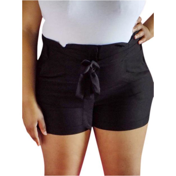 Nika HIGH -WAIST TIE-FRONT SHORTS-Clozit Essentials