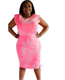 Paint the town Tie DYE Venesia Pink Ruched Dress